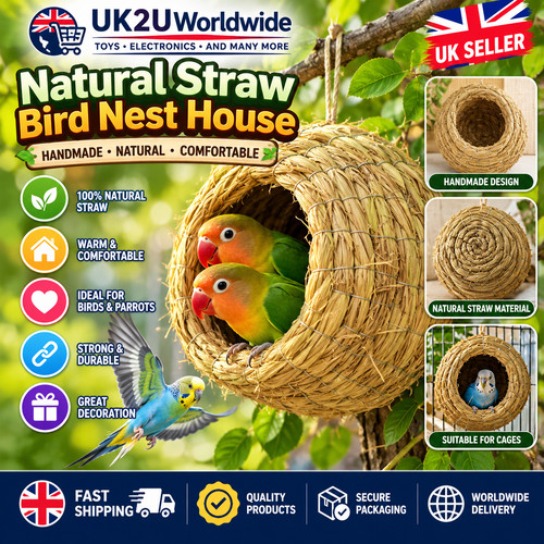 Handmade natural straw bird - straw,