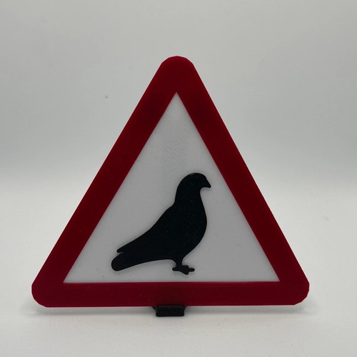Pigeon sign caution - pigeon, 3d