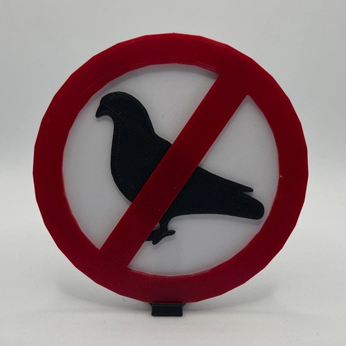 Pigeons sign small 3d - no, sign,